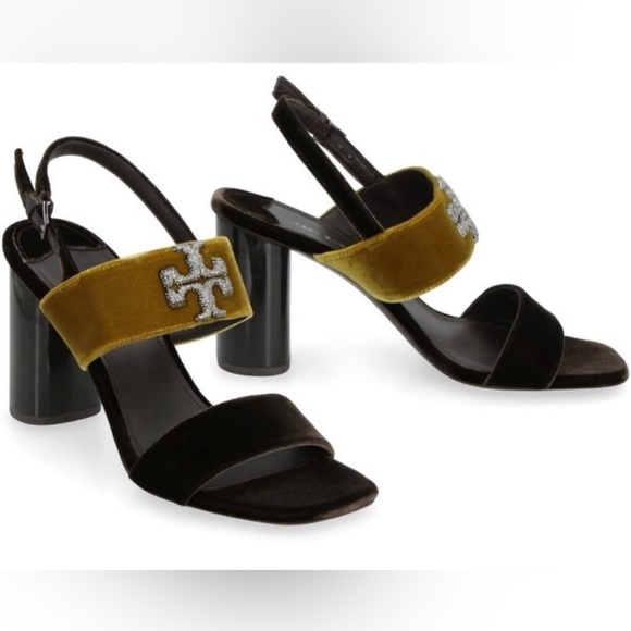 NIB Tory Burch Eleanor Heeled Velvet Sandals🫶🏻 - Picture 5 of 7